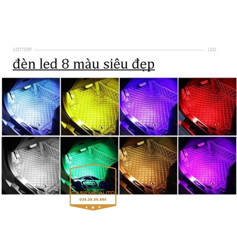 Đèn Led Gầm Nội Thất Ô Tô Nháy Theo Nhạc, Gồm 4 Thanh 22Cm 12 Bóng Led - Hàng Chính Hãng