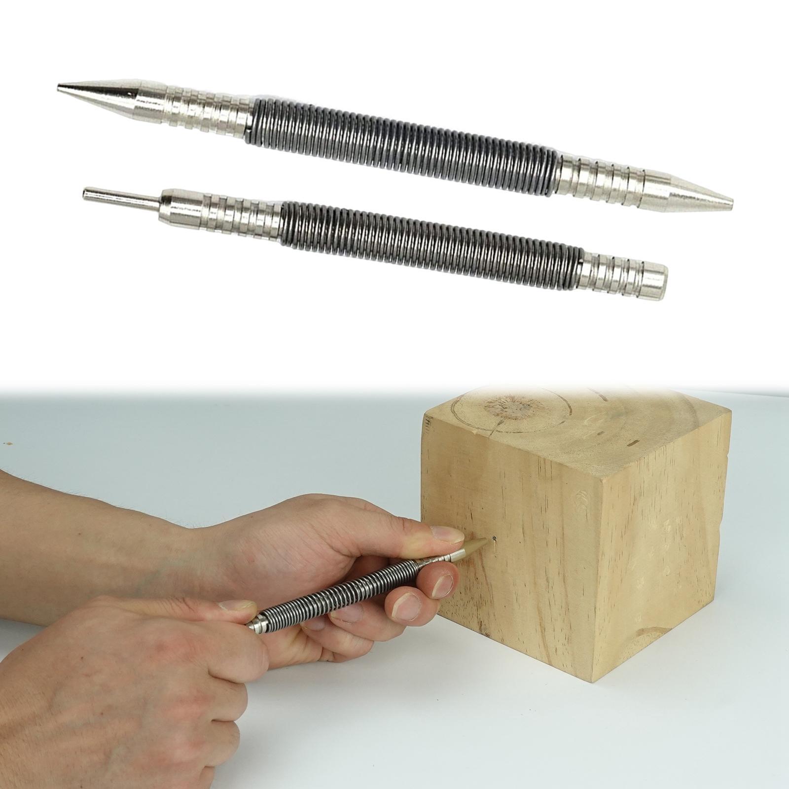 2Pcs Nail Set and Hinge Pin Tool Rustproof Spring Pin Punch Durable Carbon Steel