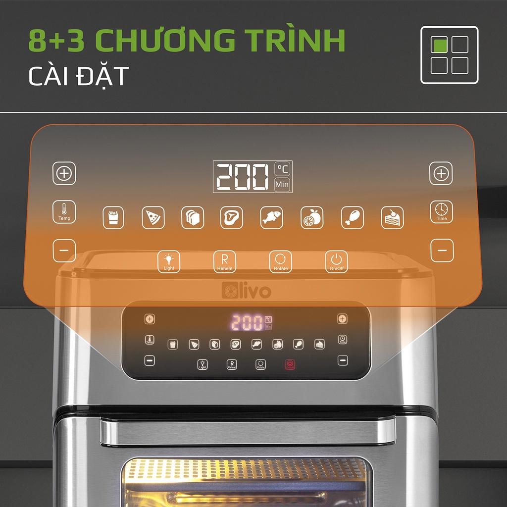 Nồi Chiên Không Dầu OLIVO AF12 [Hàng Chính Hãng] Dung Tích 12L - Công Suất 1800W - Thương Hiệu Mỹ