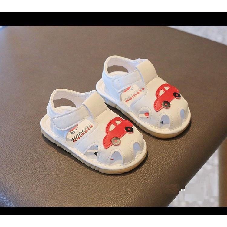 Sandal ,Dép Rọ Cao Su Siêu Mềm Cho Bé In Hình Ô Tô Ngộ Nghĩnh Quai Dán Phía Sau Vô Cùng Tiện Lợi - 048
