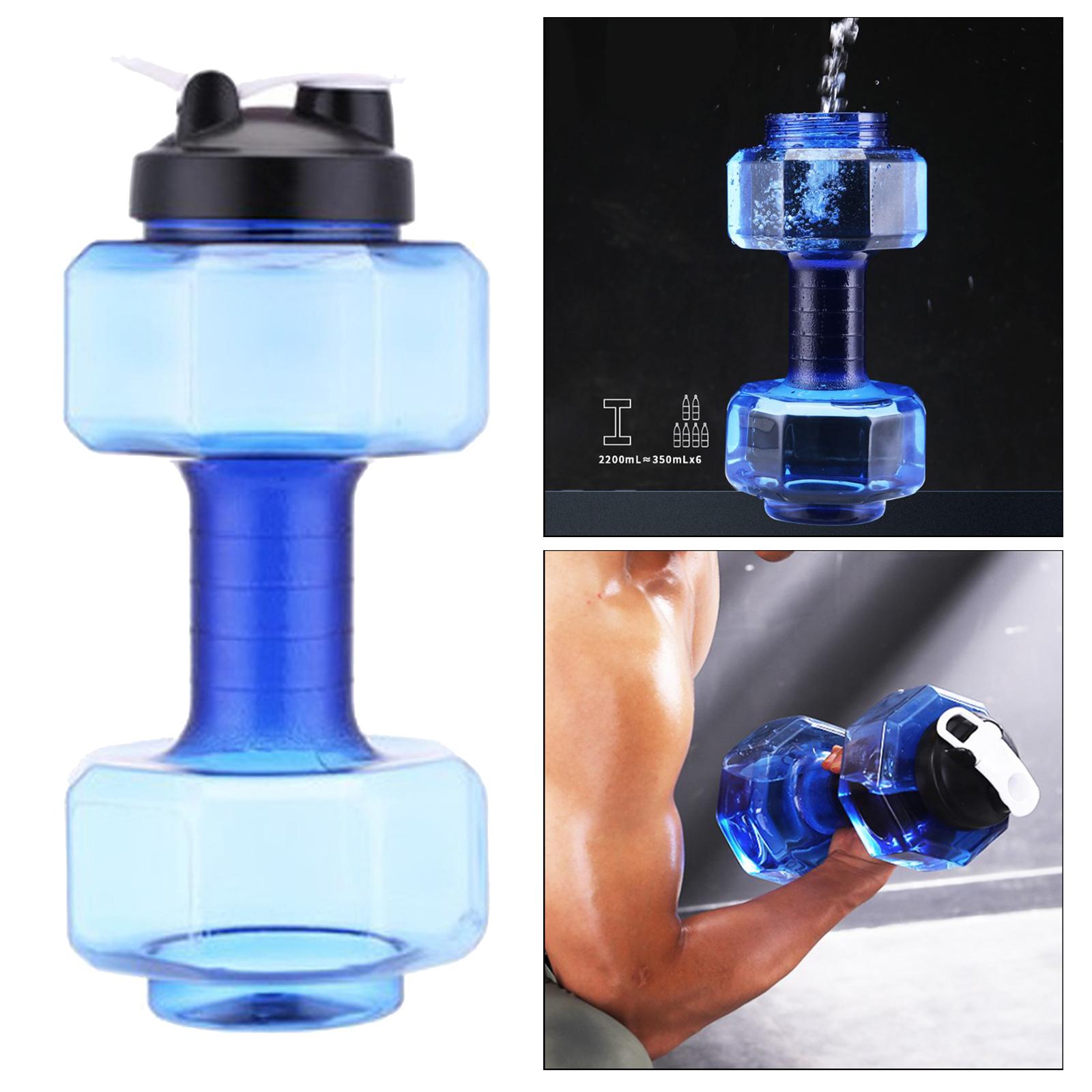 2xFitness Dumbbells Weight Strong Water Drinks Bottle 2600ml Blue