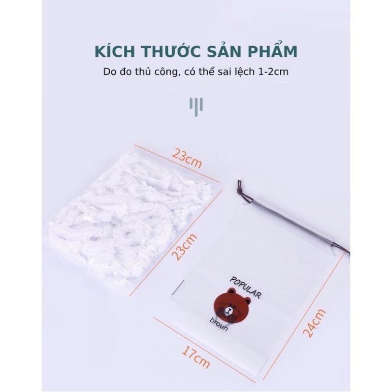 Màng bọc thực phẩm co giãn siêu dai có chun hình túi gấu set 100 chiếc