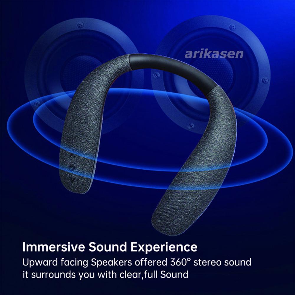 Vòng Đeo Cổ Loa Bluetooth 12H Âm Nhạc Không Dây Loa Đeo Trung Thực 3D Âm Thanh Stereo Di Động Cá Nhân Loa Có Micro Color: White