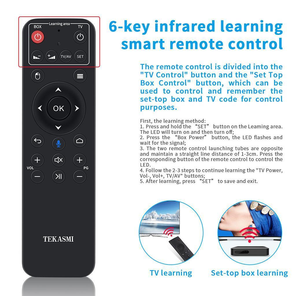 Q9-BA Voice Control 6 Key IR Keyboard Remote Control For Smart TV