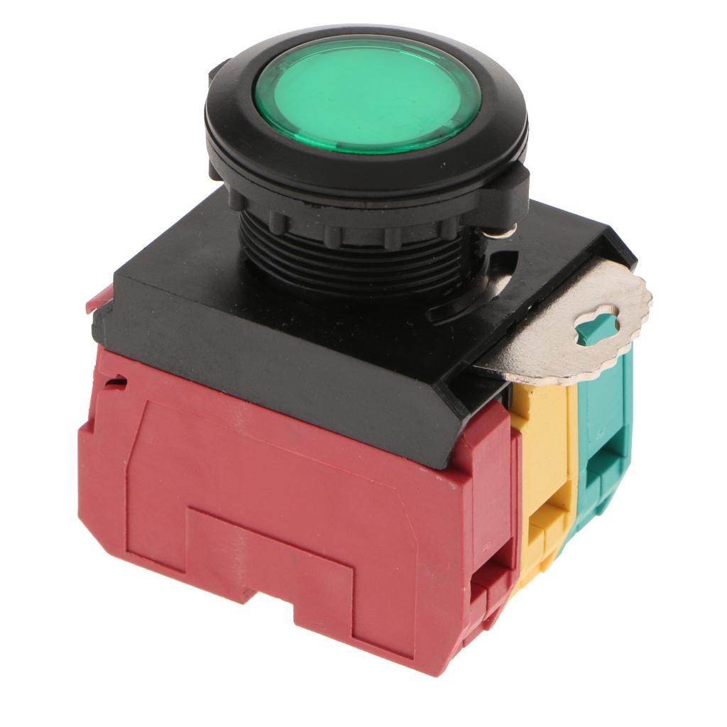 Chốt Xe Đẩy Công Tắc LA22E 1NO1NCON/TẮT W Ánh Sáng LED 22mm Lỗ Gắn