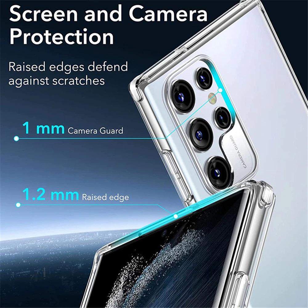 Ốp Lưng Trong Suốt dành cho Samsung S22 Ultra Ốp Lưng Silicon Dẻo Trong Suốt Chống Sốc, Bảo Vệ Camera sau