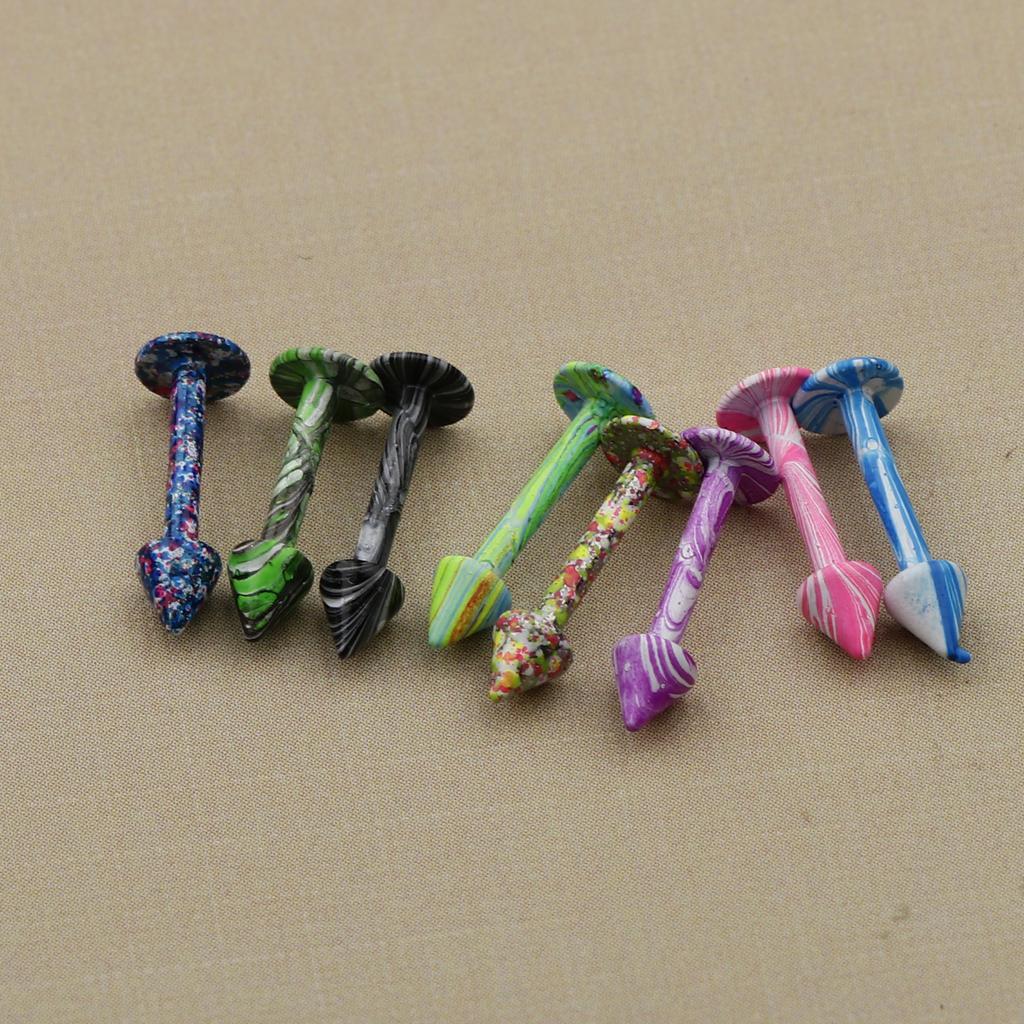 8 Pieces Stainless Steel   Labret Lip Bars  Barbell Piercing