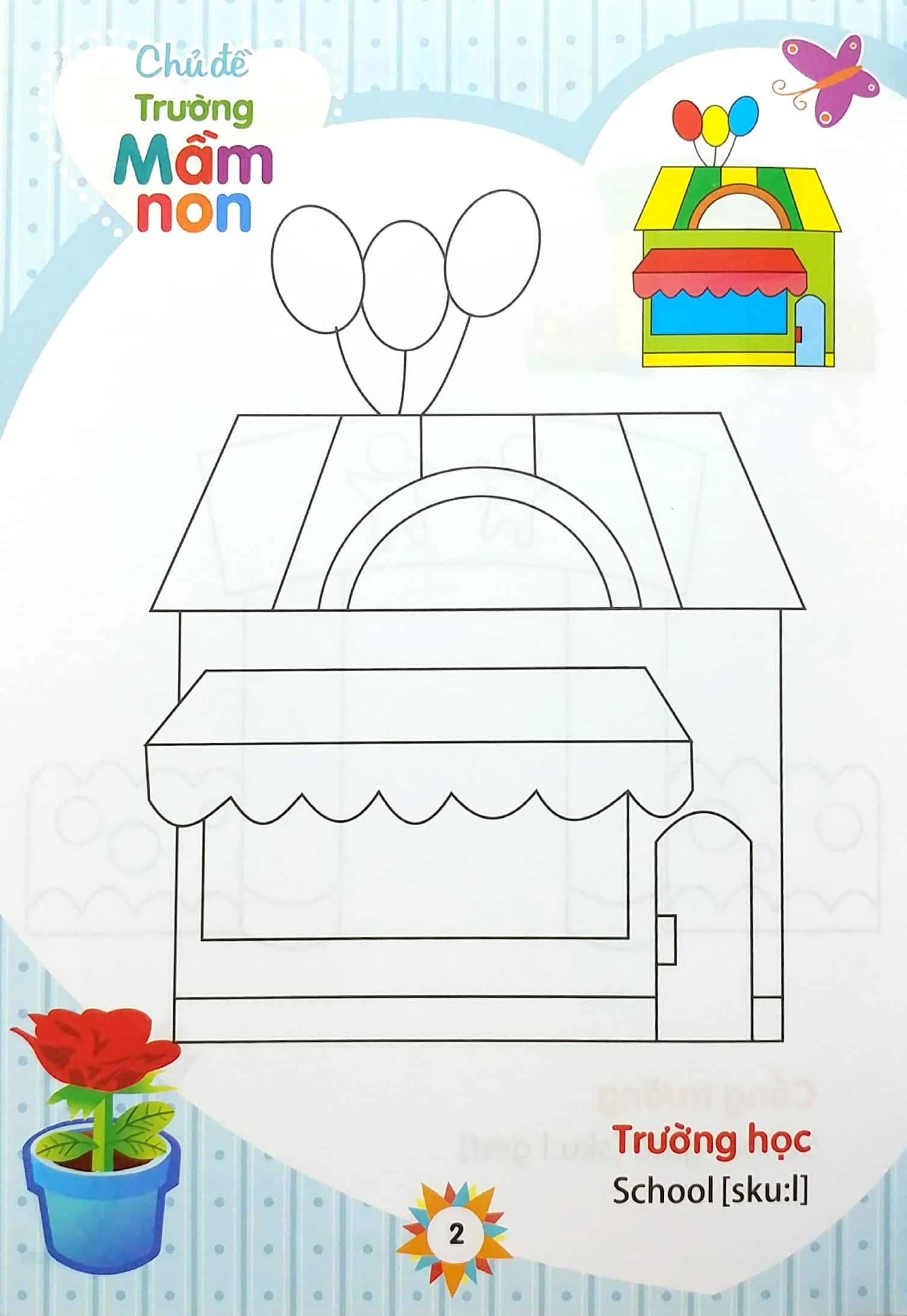 Tập Tô Màu Nhà Trẻ - Chủ Đề Trường Mầm Non