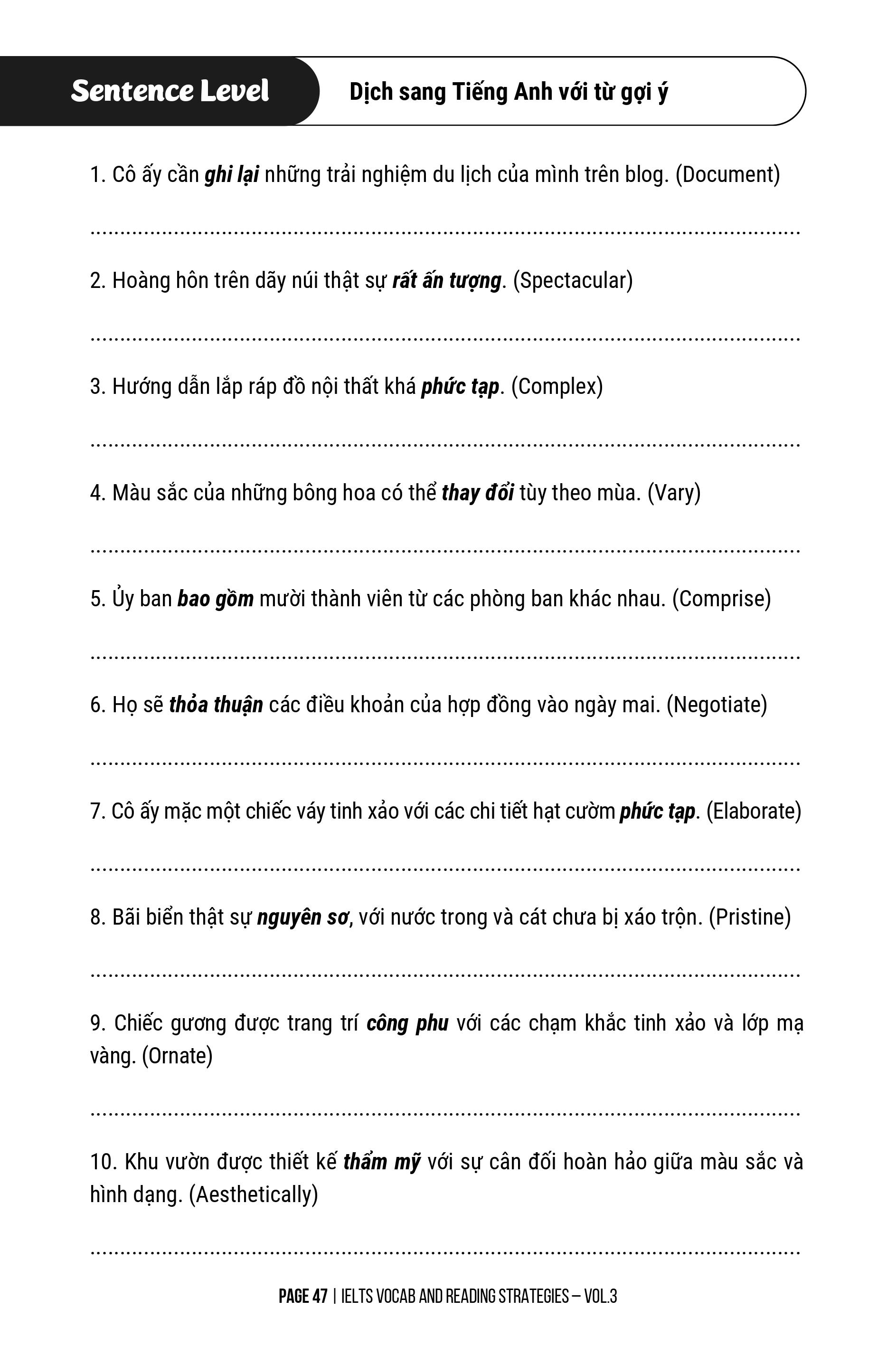 Sách IELTS Từ Vựng Và Kỹ Thuật Đọc Hiểu Tập 3- Dành Cho Người Mới Bắt Đầu Đang Luyện Đề IELTS- Band 5.5- 8.0+