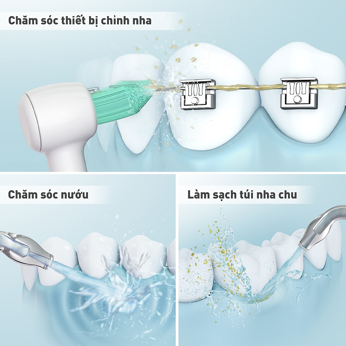 Máy Tăm Nước Gia Đình Panasonic EW1613 đi kèm đầu phun chỉnh nha và công nghệ siêu âm - Hàng Chính Hãng