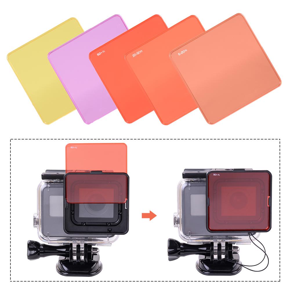 Bộ lọc ống kính lặn dưới nước cho máy ảnh GoPro Hero 5. Chỉ được sử dụng với vỏ chống thấm