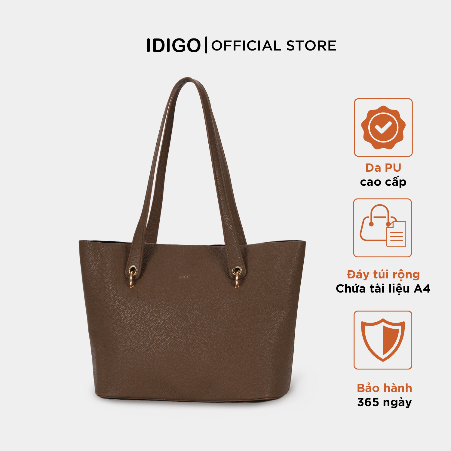 Túi đeo vai giáo viên, túi xách tay công sở nữ phom lớn chứa tài liệu A4 IDIGO FB2 - 6026