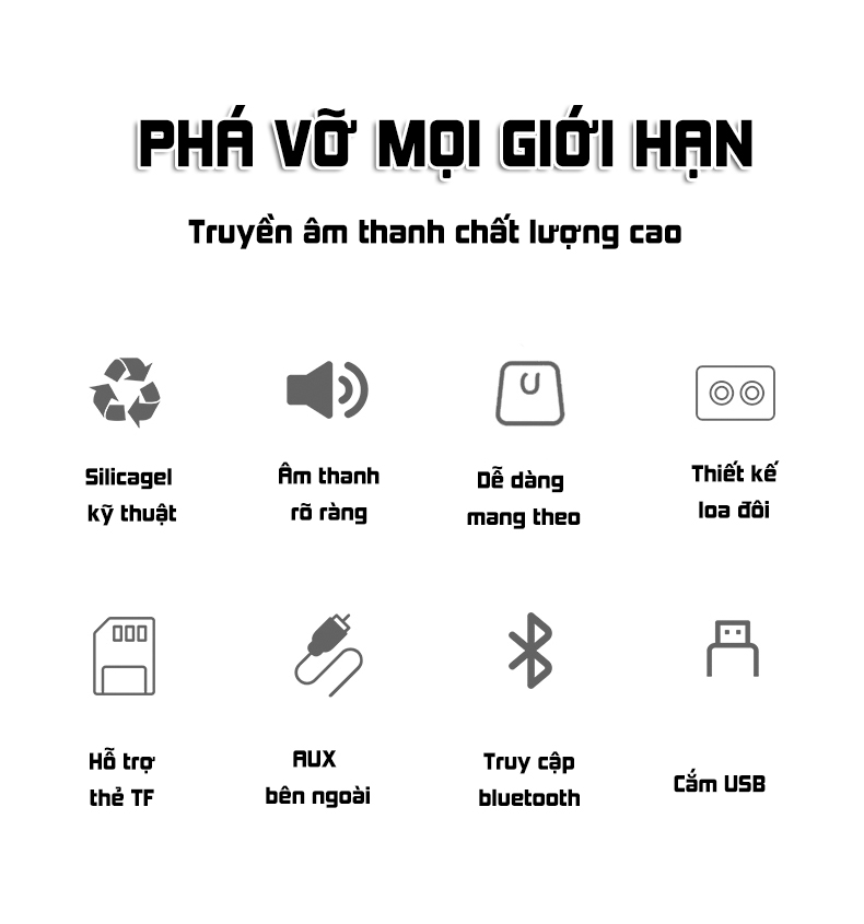 Loa nghe nhạc bluetooth nghệ thuật graffiti cộng suất lớn 10W có âm pass 2 loa kép khuếch đại âm thanh PKCB PF1011 - Hàng chính hãng