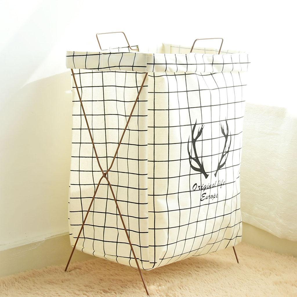 Collapsible Households Storage Basket Laundry Hamper X-frame Basket 56x33cm