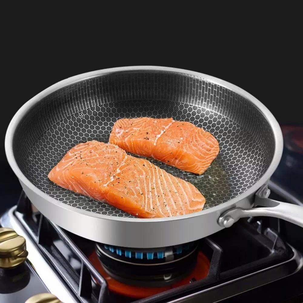Chảo Chống Dính Vân Tổ Ong 28cm, 30cm, đáy phẳng và 18 cm32cm Lòng Sâu, Phù Hợp Mọi Loại Bếp