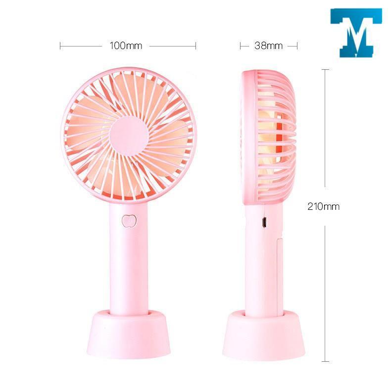Quạt cầm tay có đế để bàn - quạt mini tích điện N9 3 cấp độ gió - Tặng kèm pin