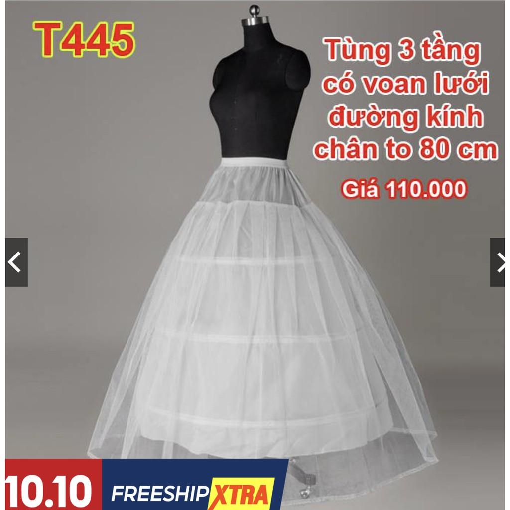 Tùng phồng mặc trong váy cô dâu 3 tầng