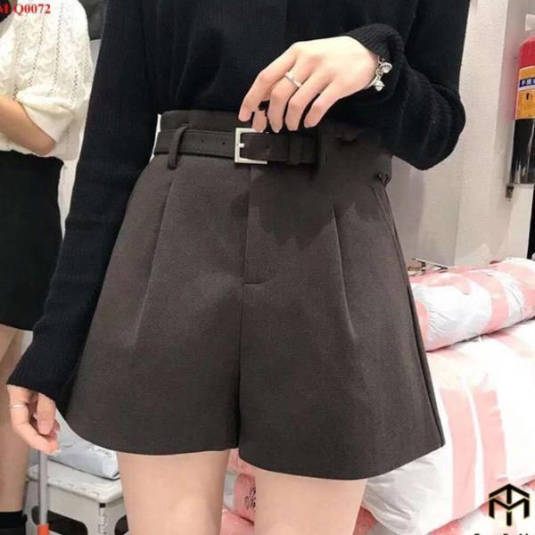 Quần short nữ TRÀ MY STORE chất tuyết mưa vải mền mịn đẹp quần đùi cạp khóa kèm tặng thắt lưng