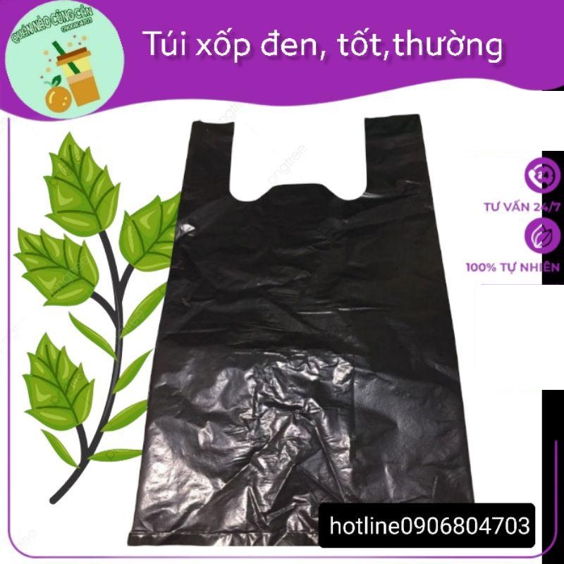 1kg túi xôp nylon hai quai mau đen đựng hàng, đựng rác, đóng hàng dẻo rai nhiều size cao cấp