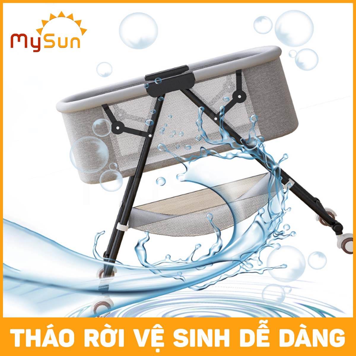 Nôi giường cũi cho em bé sơ sinh ngủ Base MySun