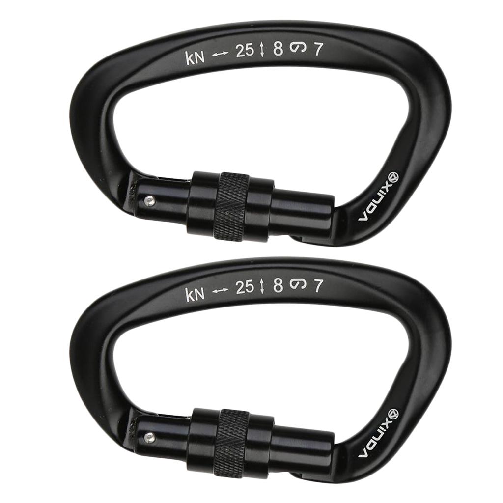 4x Mountaineering Climbing Equipment Carabiner Screw Lock 25KN