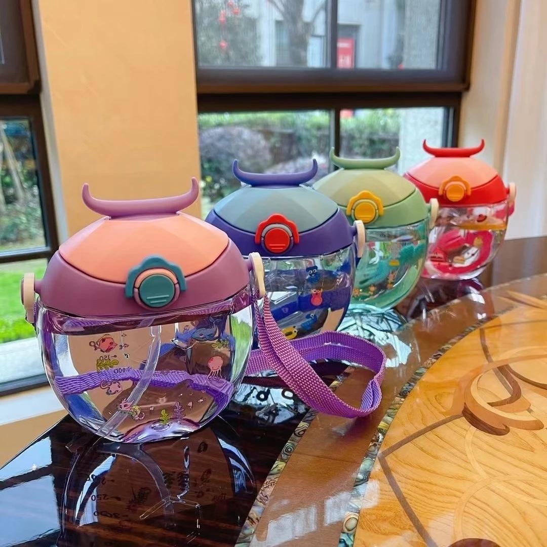 Trường Học Bình Nước Có Ống Hút Núm Vú Sáng Tạo Dễ Thương Nước Sữa Uống Chai Lọ Bé Trai Và Bé Gái Kid Bình Nước Cho trẻ Em