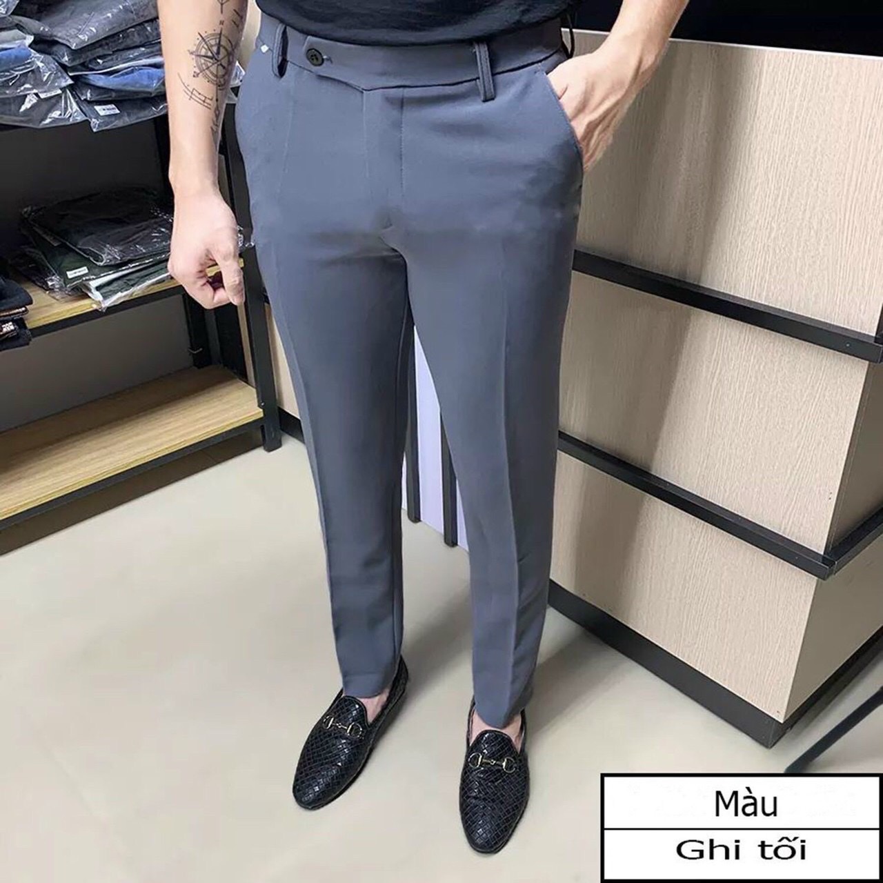 Quần Âu Nam-Quần Tây Nam Dài Form Slimfit 4 màu Chất vải Cao Cấp Co Giãn