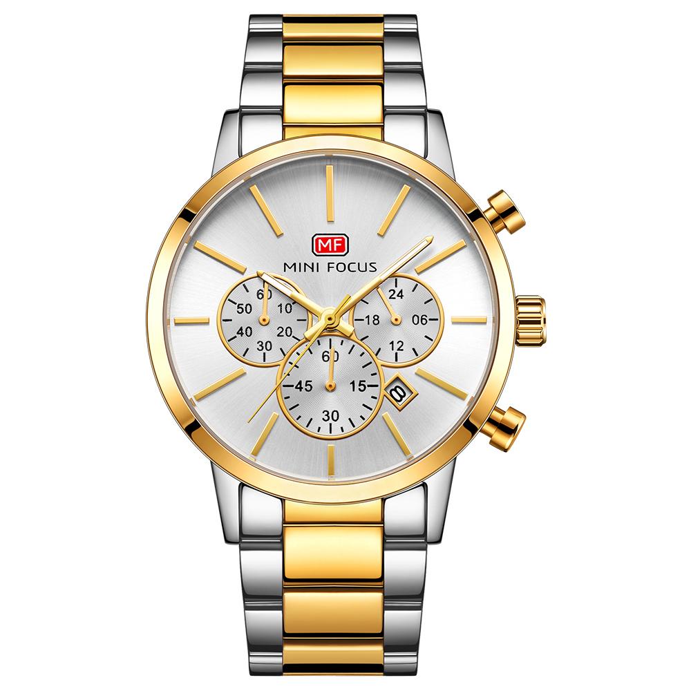 Đồng hồ nam MINI FOCUS Đồng hồ đeo tay Quartz phong cách doanh nhân chống thấm nước 3ATM