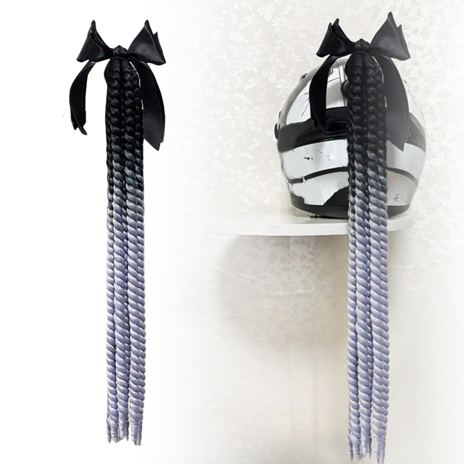 Helmet Braids Ponytail with Bowknot Decoration Dreadlocks