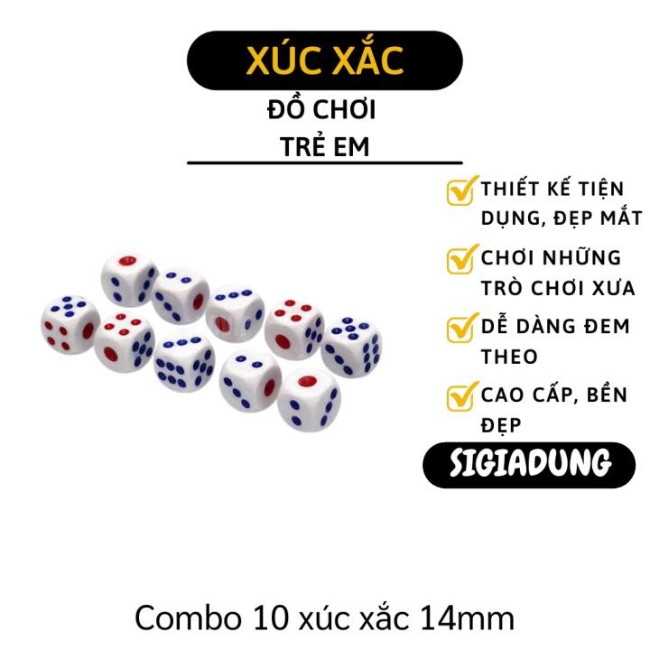 Xúc Xắc - Combo 10 Viên Xí Ngầu 6 Mặt Chơi Cá Ngựa Tiện Lợi 8579