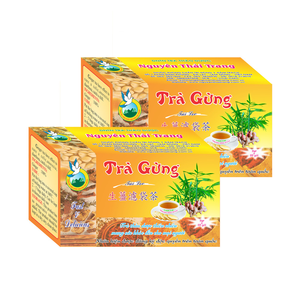 Combo 5 Hộp Trà Gừng (Hộp 20 Túi Lọc X 2gr) - Nguyên Thái Trang – Thảo Dược Thiên Nhiên – Tốt Cho Sức Khỏe