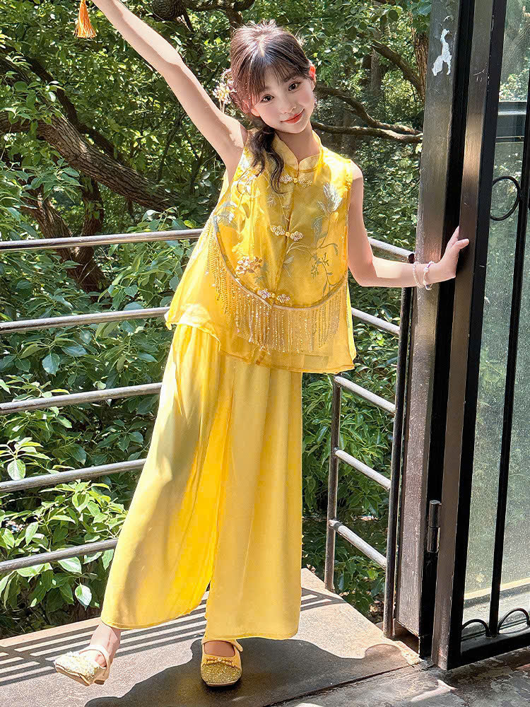 Set bộ cổ trang hanfu phong cách trung hoa cho bé gái diện lễ tết trung thu đẹp size 110-170 hàng Quảng Châu