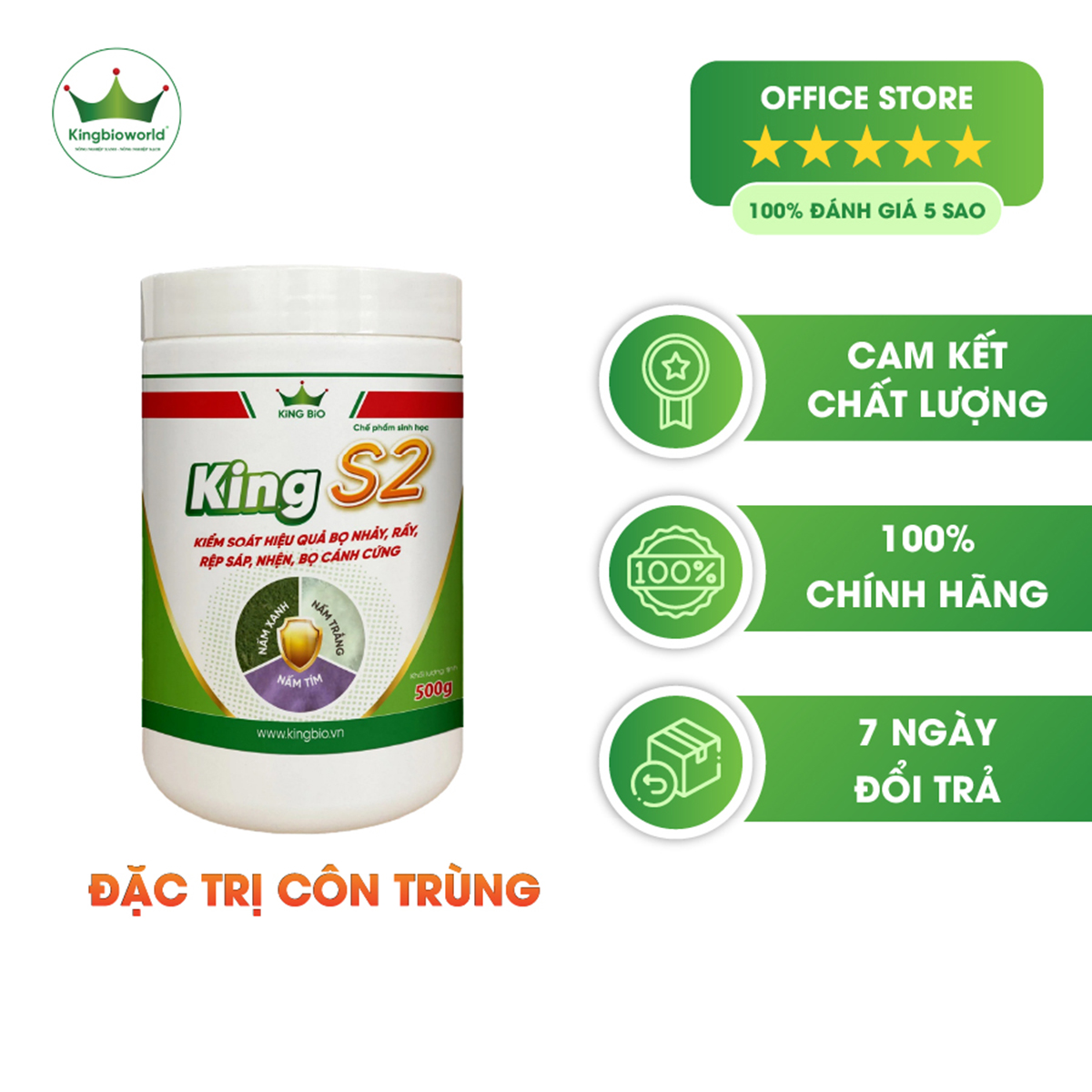 King S2 - Thuốc đặc trị côn trùng sinh học, tiêu diệt bọ nhảy, rầy, rệp sáp, nhện, bọ cánh cứng