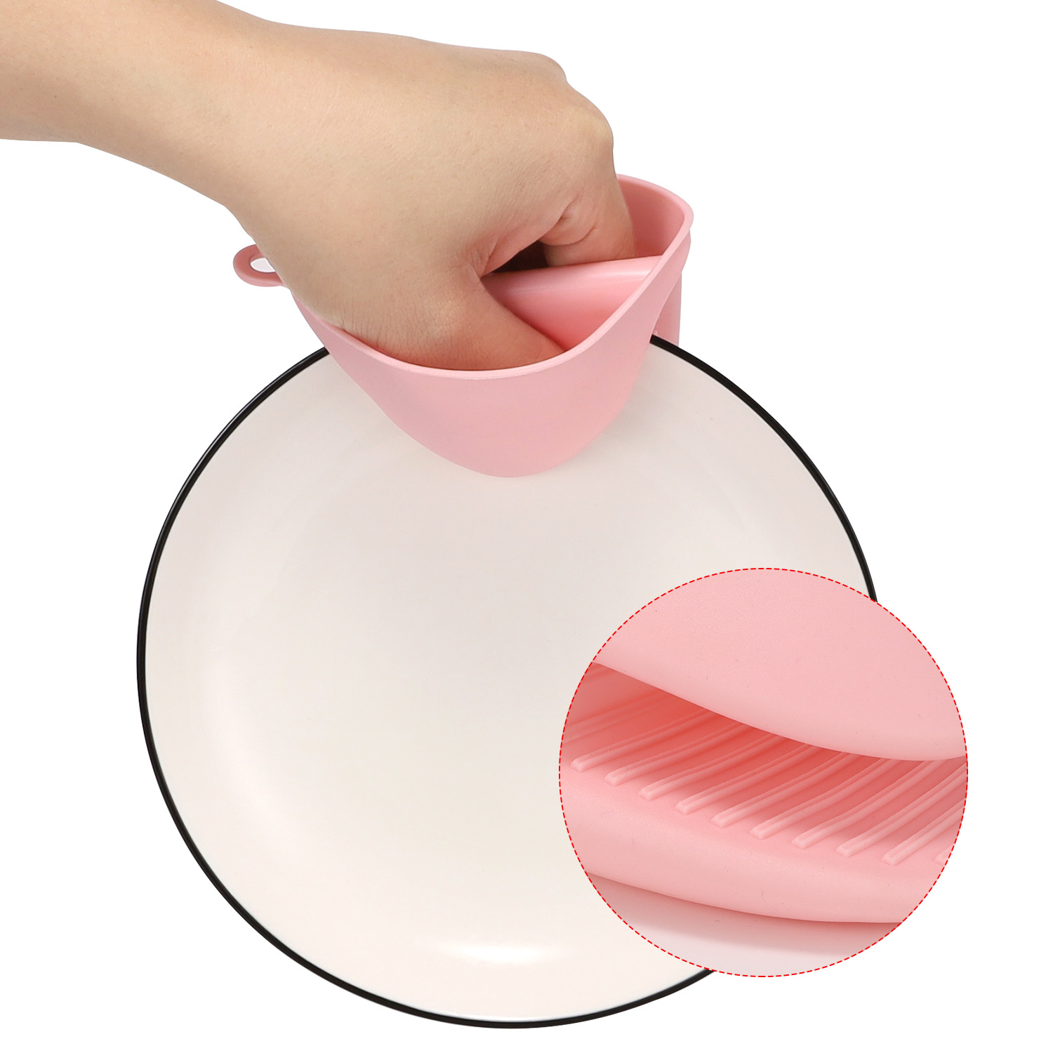 Miếng Nhấc Nồi Silicon Dày Cách Nhiệt, Đồ Nhắc Bếp, Nhấc Thức Ăn Nóng, Chống Trơn Trượt