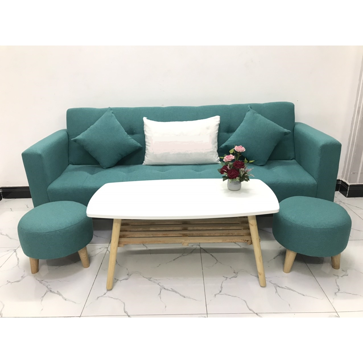 Bộ ghế sofa giường 2mx90 sofa bed tay vịn phòng khách linco05 sopha