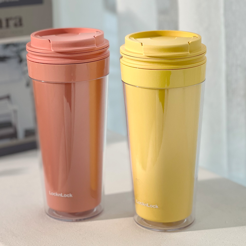 Ly nhựa 2 lớp LocknLock Bucket Cold Cup 580ML HAP519YEL