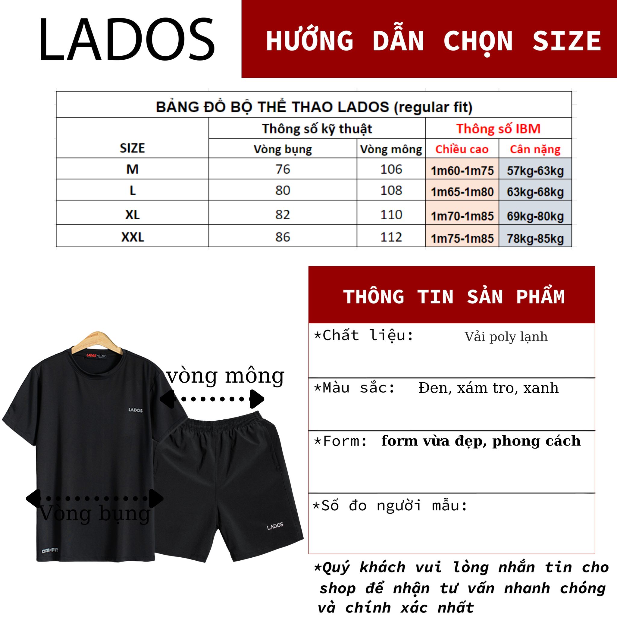 COMBO thể thao nam đẹp cao cấp LADOS - 7005 thoáng mát, co giãn năng động, thời trang