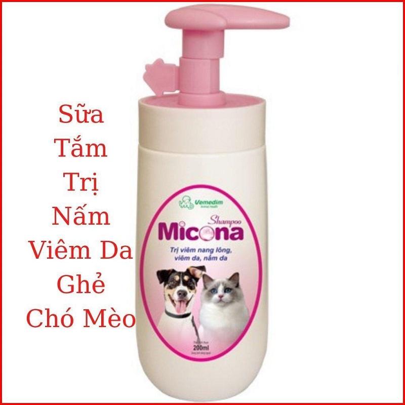 Sữa tắm Micona Shampoo phòng viêm nang lông, trị nấm da hiệu quả cho chó mèo 200ml