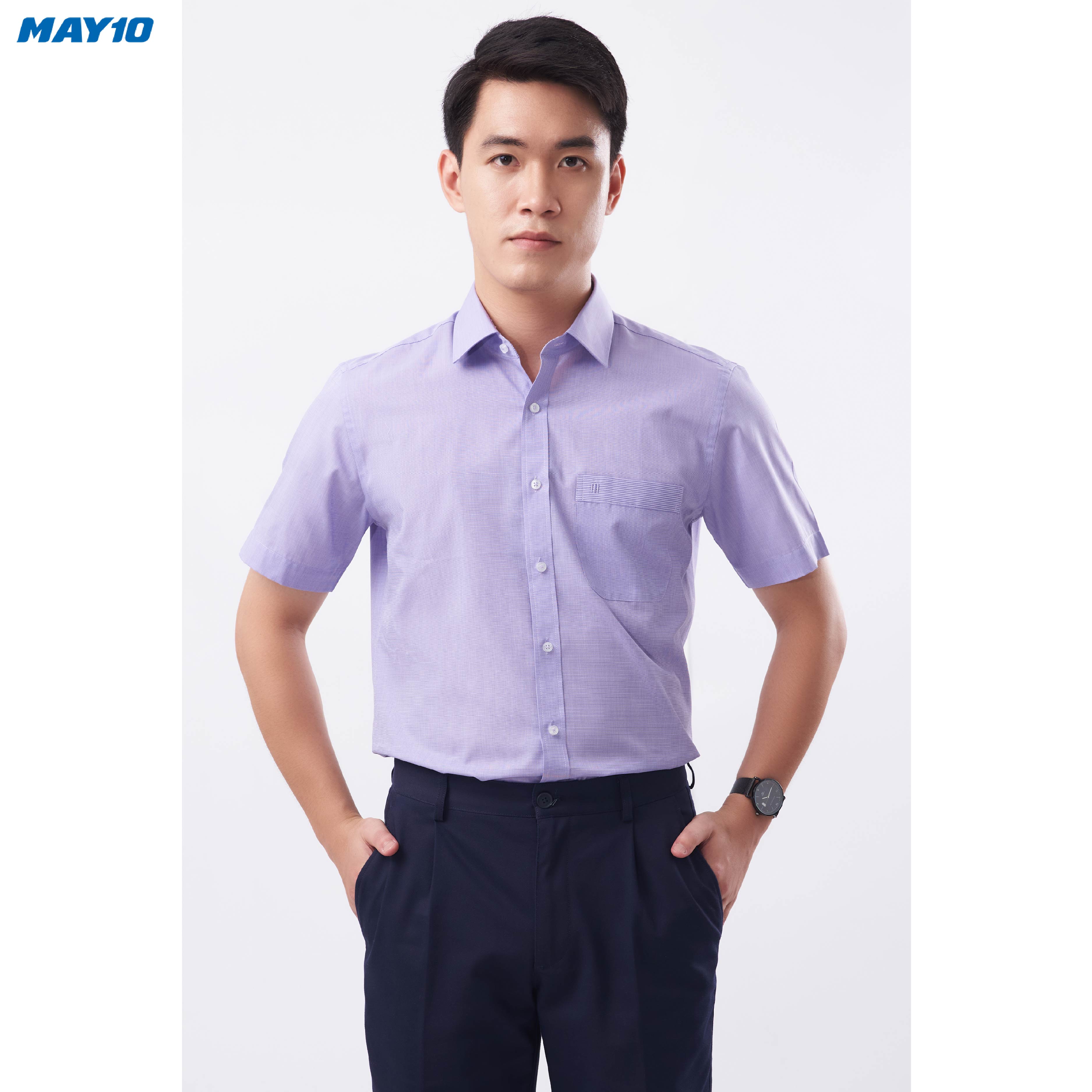 Sơ mi nam cộc tay May 10 form RegularFit mã 010121124 325