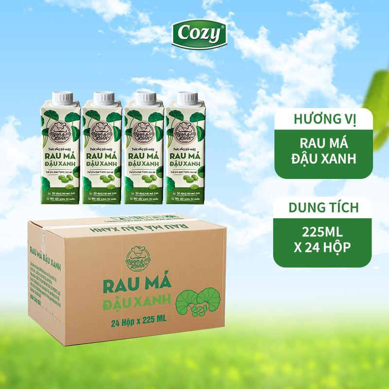 Thùng 24 hộp Rau Má Đậu Xanh Cozy 225ml