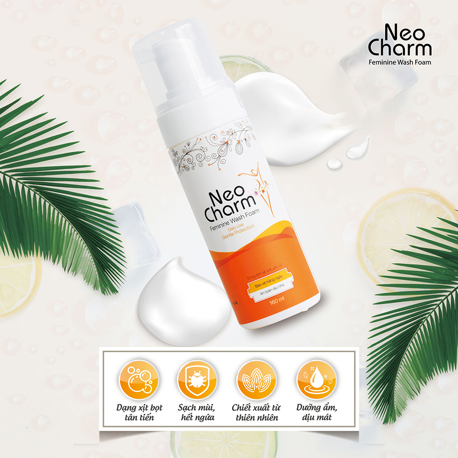 Dung dịch vệ sinh phụ nữ dạng xịt bọt cải tiến mới NEOCHARM 160ml