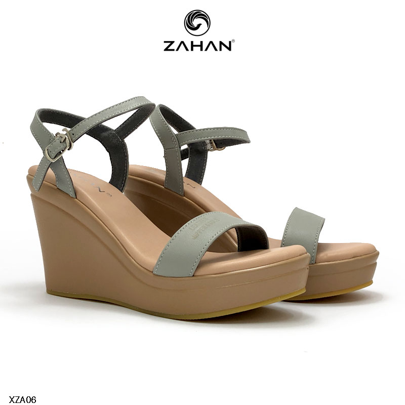 Sandal xuồng da thật quai đơn, 9cm chính hãng ZAHAN XZA06