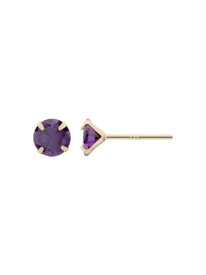 14K Gold Post Earrings Violet - MOON Jewelry