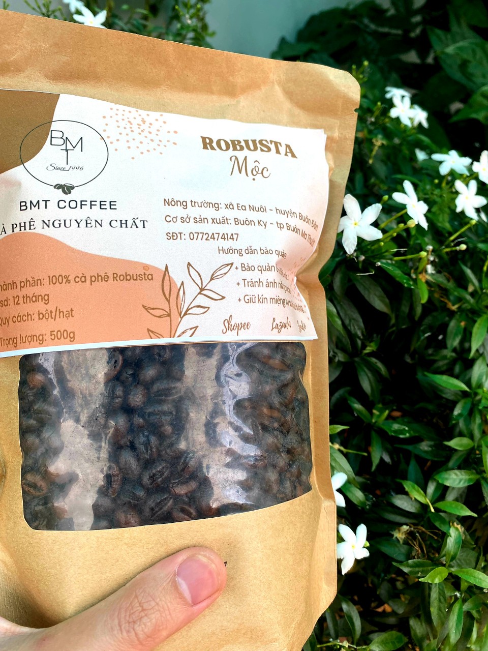 Cà phê Robusta nguyên chất rang MỘC 100% - Robusta Buôn Ma Thuột cafe từ Đắk Lắk 500 g