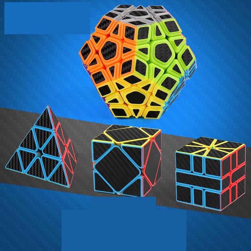 Bộ Sưu Tập Khối Rubik Carbon 2x2 3x3 4x4 5x5 Tam Giác 12 Mặt, Skewb, Ivy lá phong cao cấp