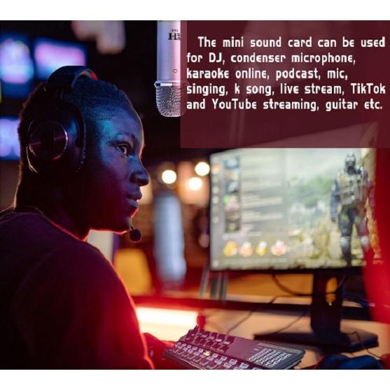 Bộ điều chỉnh âm thanh chuyên nghiệp hỗ trợ LiveStream Streamer Karaoke AUDIO Soundcard Pro