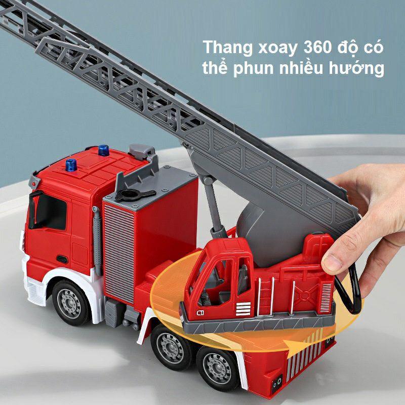 LADDER FIRE TRUCK XE CỨU HỎA SIZE ĐẠI ĐIỀU KHIỂN PHUN NƯỚC TỪ XA CÓ SẠC