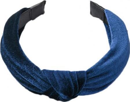 Bờm cài tóc turban nữ BN30C bản to vải nhung màu xanh lam