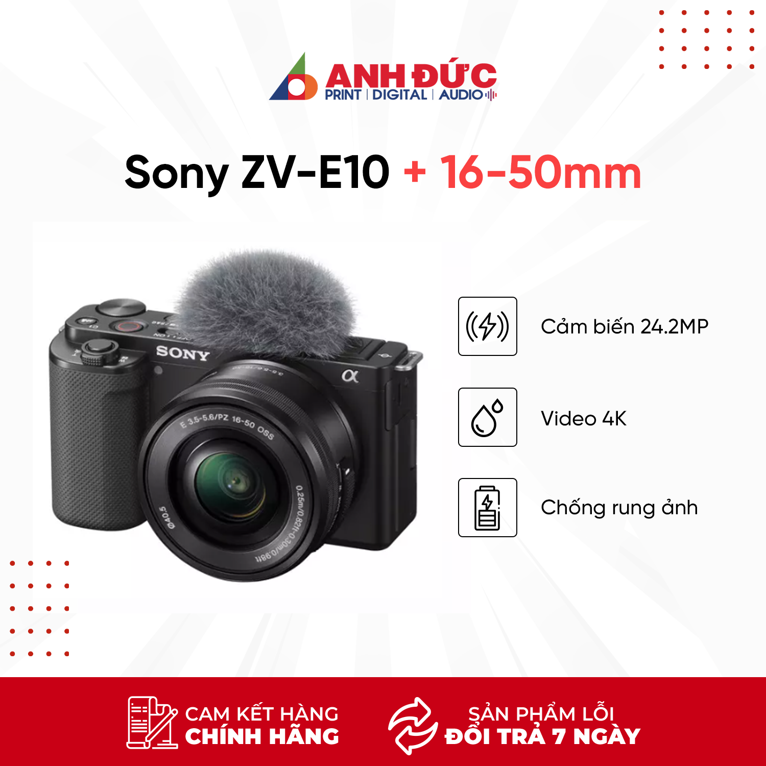 Máy Ảnh Sony ZV-E10 + Kit 16-50mm - Hàng Chính Hãng