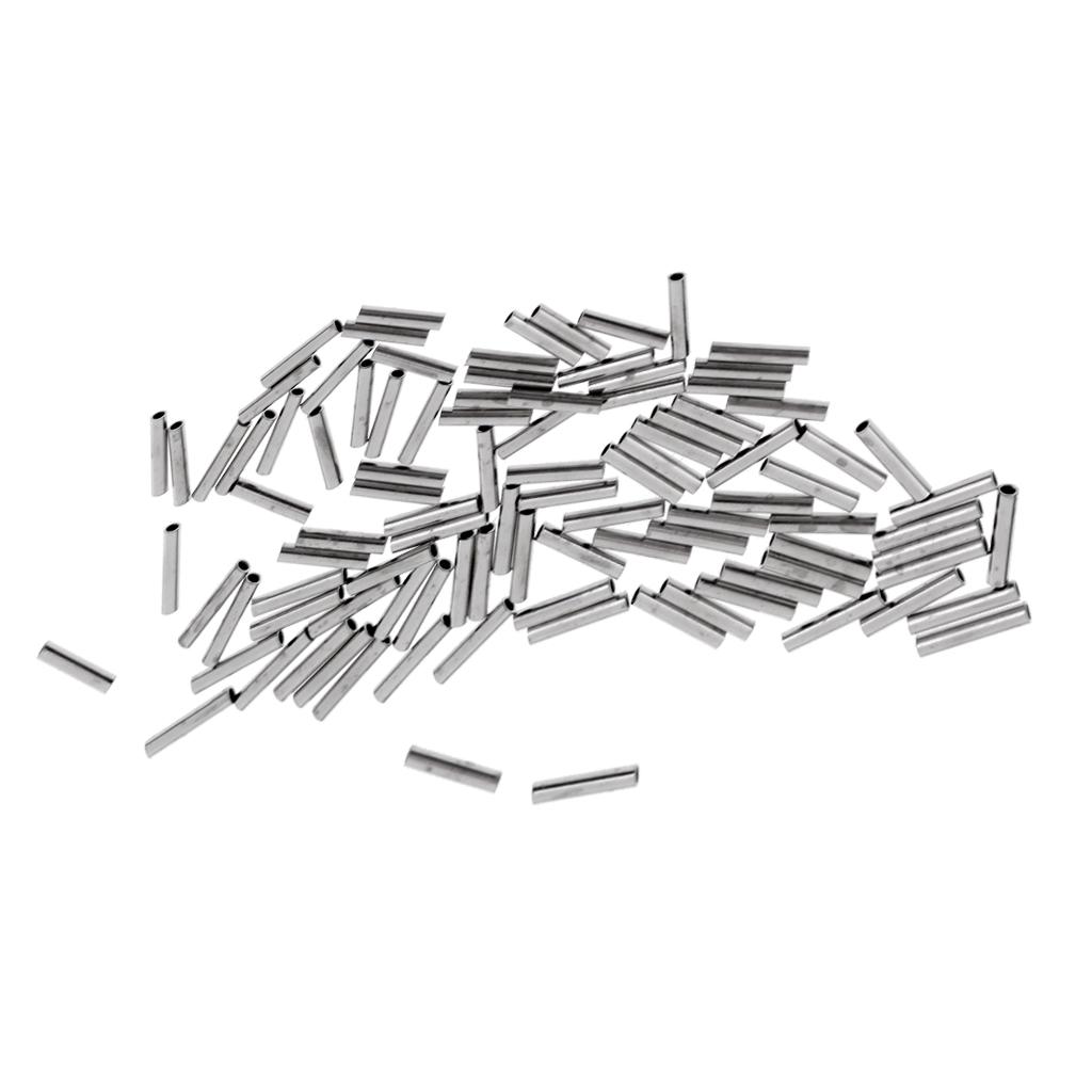 100 Pieces Crimping Loop Sleeve Tool Fishing Line Tackle Rigs 1.0x8mm